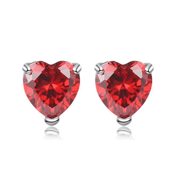 💎 Heart Drop Necklace Pendant Earrings 925 Sterling Silver Set - Picture 3 of 3